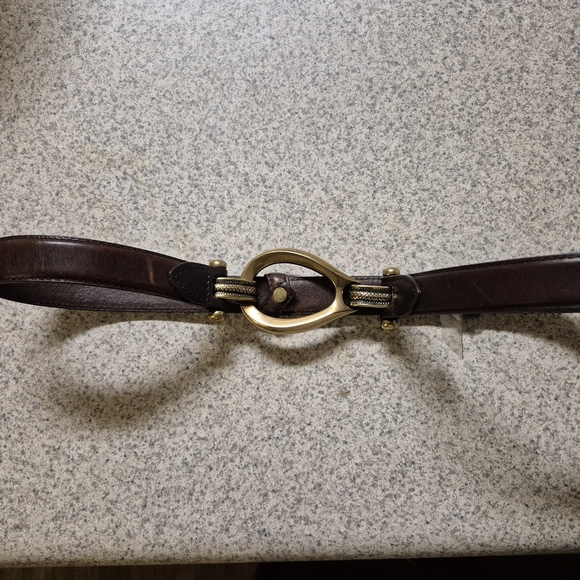 Elegant Brown Belt with Gold Accents - Picture 2 of 11